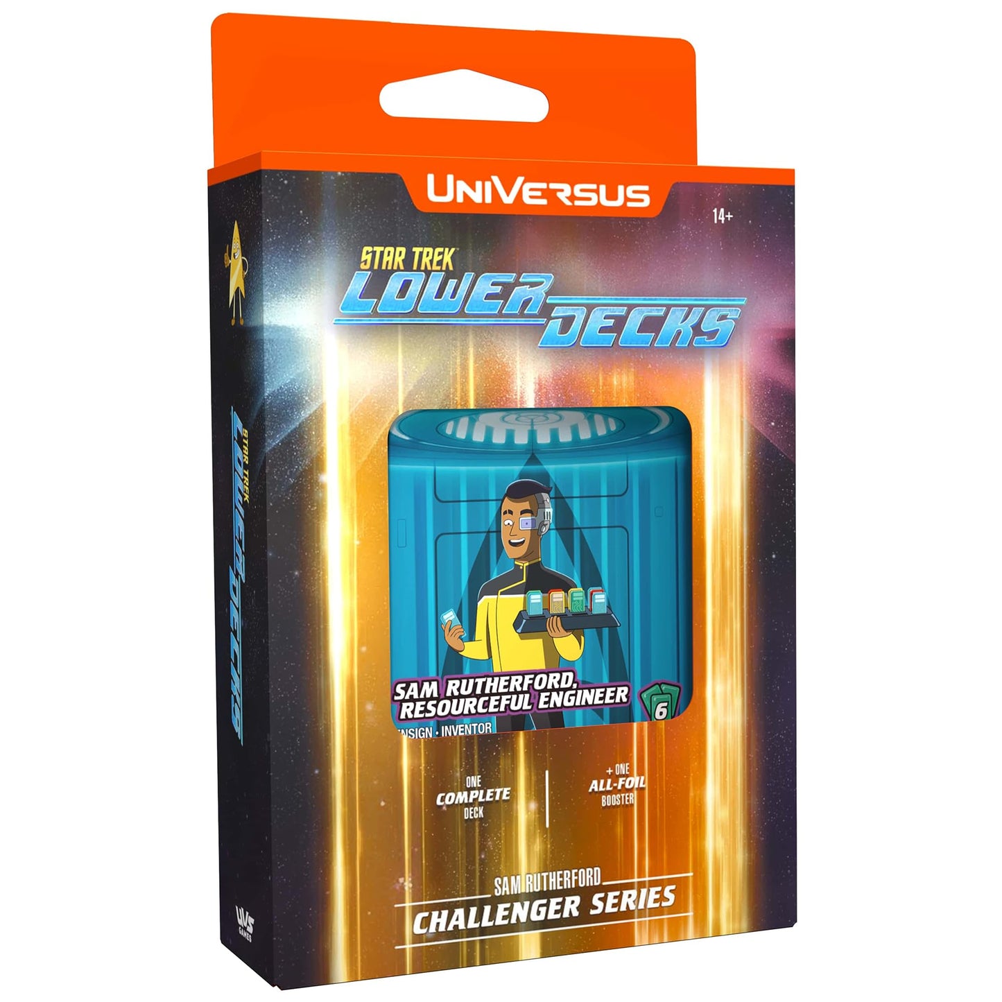 UniVersus: Star Trek Lower Decks: Challenger Series - Rutherford - 63 Cards, 2 Characters, Ready to Play Deck-Building Card Game, 6 Foil/Alt Art Cards
