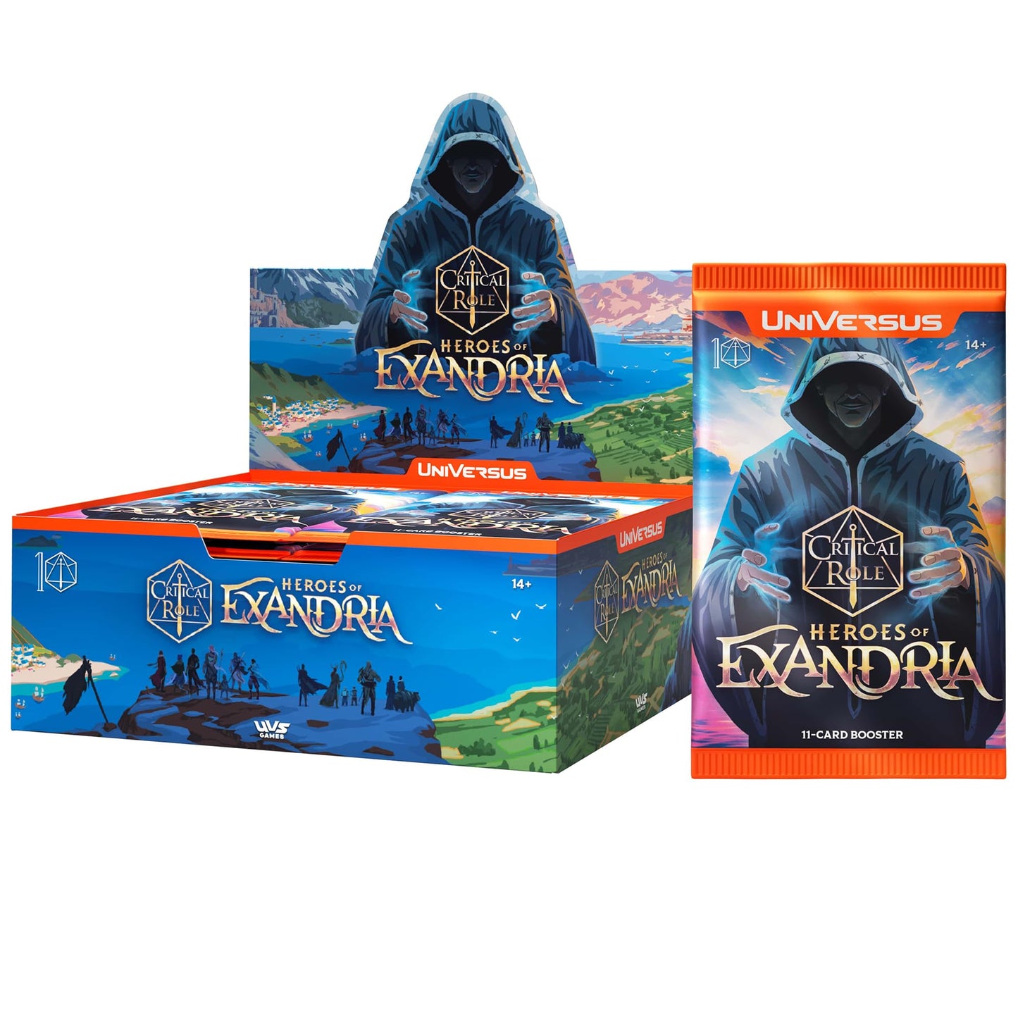 UniVersus: Critical Role: Heroes of Exandria - Booster Display - Includes 24 Booster Packs (11 Cards Ea), Deck-Building Card Game, Randomly Assorted