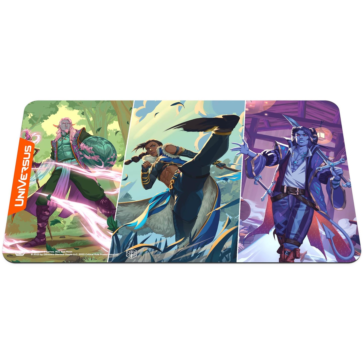 UniVersus: Critical Role: Heroes of Exandria - Caduceus, Beauregard & Mollymauk of The Mighty Nein Playmat - 24x14, Neoprene, Tabletop Game Accessory
