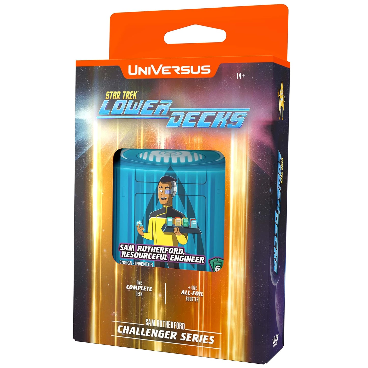 UniVersus: Star Trek Lower Decks: Challenger Series - Rutherford - 63 Cards, 2 Characters, Ready to Play Deck-Building Card Game, 6 Foil/Alt Art Cards