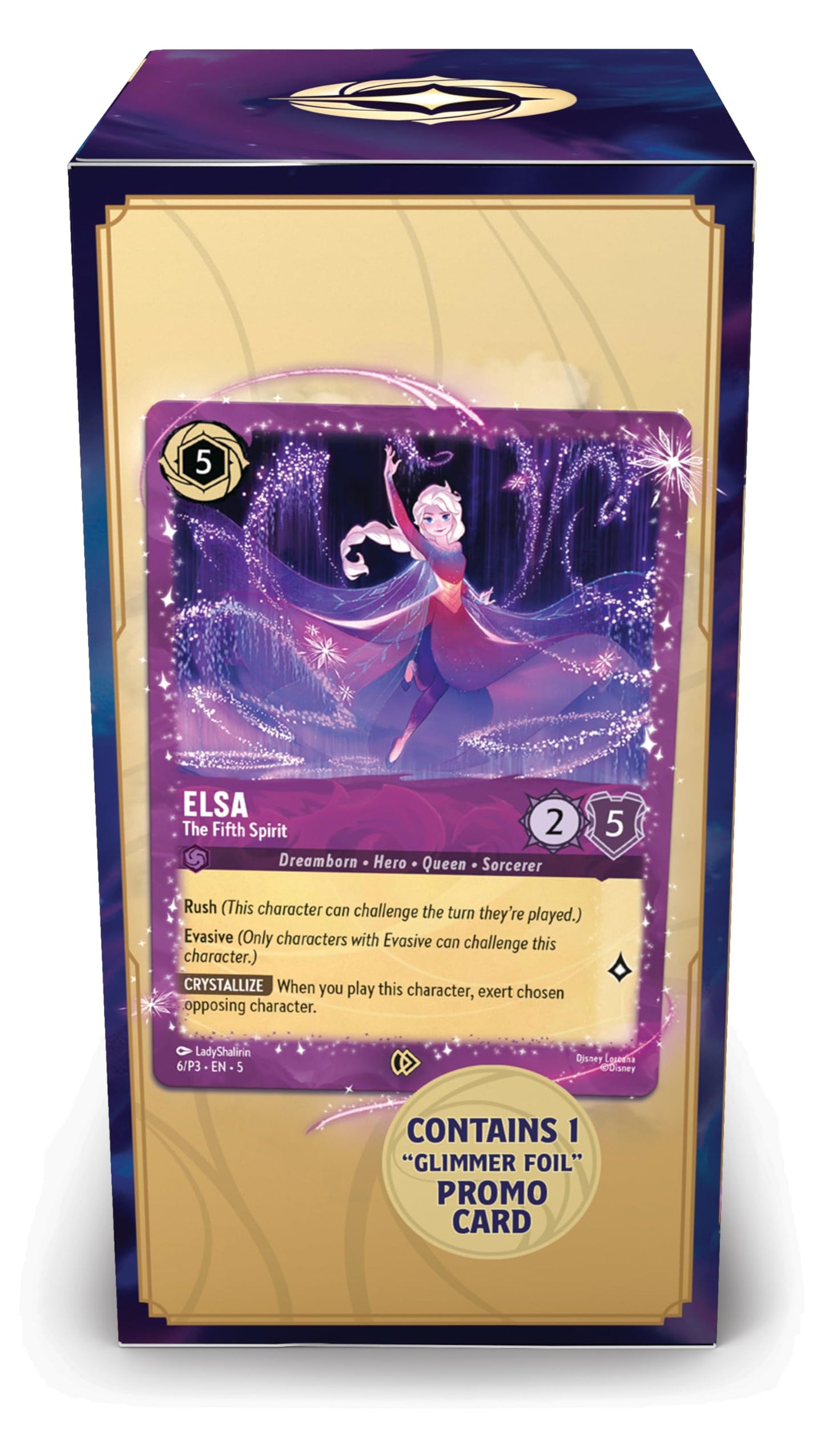 Ravensburger Disney Lorcana TCG: Elsa Gift Box – 5 Booster Packs, The Fifth Spirit Promo Card & Storage Box for 252 Cards | Trading Card Game & Disney Collectible | Ages 8+