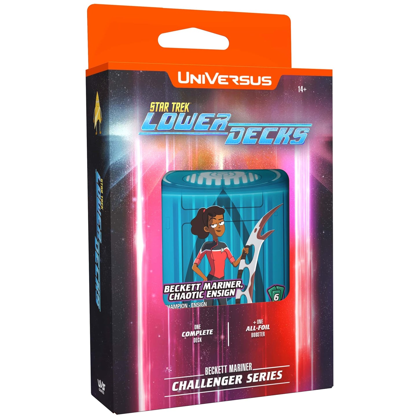 UniVersus: Star Trek Lower Decks - Challenger Series Mariner - 63 Card Deck, 2 Characters, Ready to Play, 6 Foil/Alt Art Cards, Ages 14+