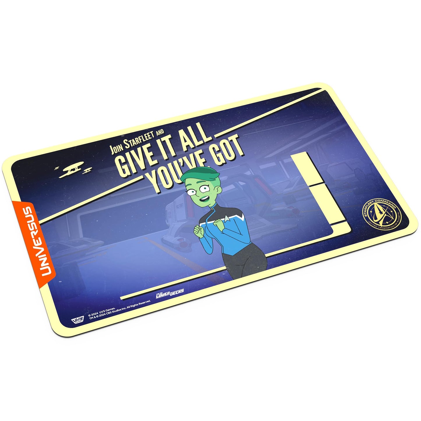 UniVersus: Star Trek: Lower Decks - D’Vana Tendi Playmat - 24 x 14 Neoprene Mat, Tabletop Card Game Accessory, UVS Games, Officially Licensed
