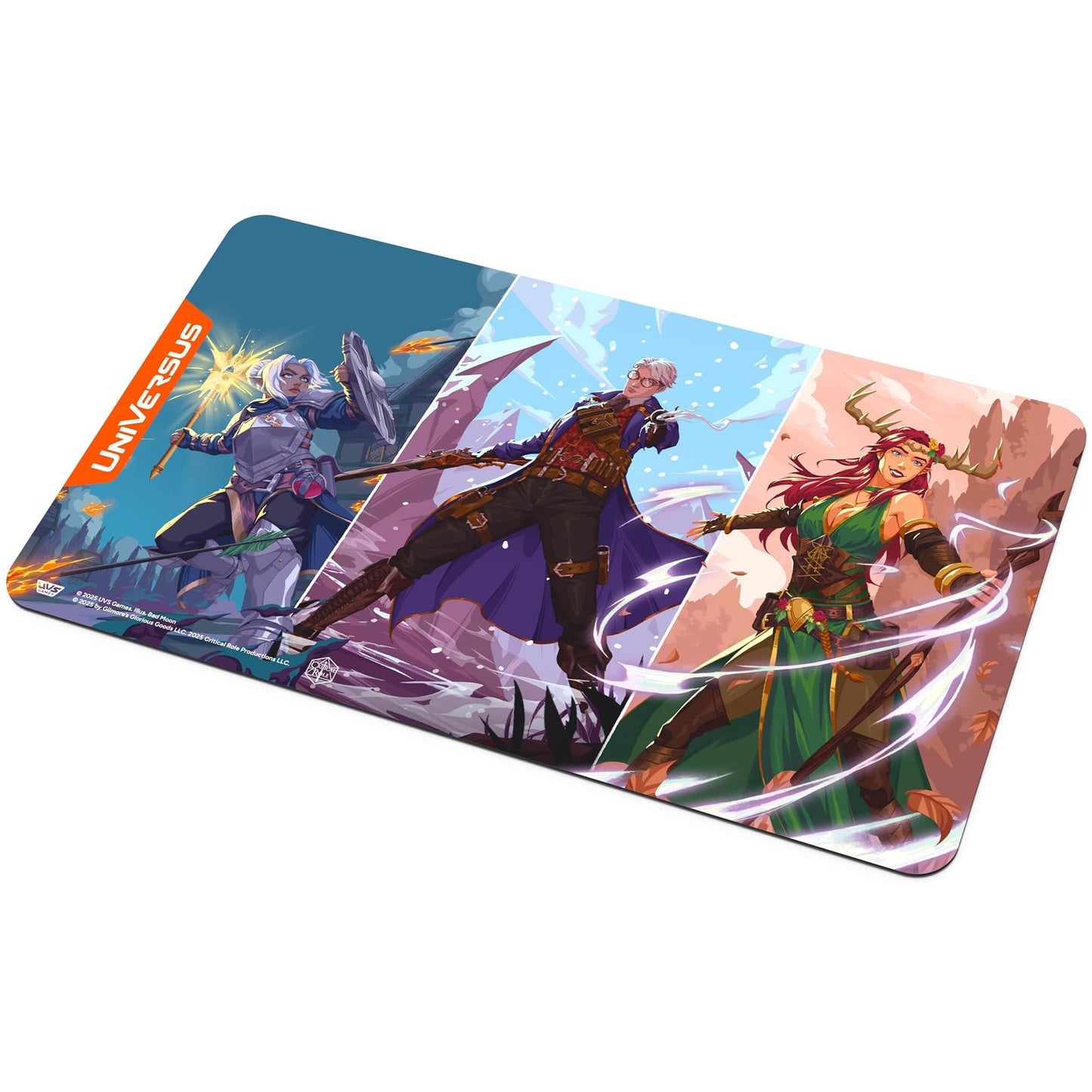 UniVersus: Critical Role: Heroes of Exandria - Pike, Percival, Keyleth of Vox Machina Playmat - 24 x 14, Neoprene, Tabletop Game Accessory, UVS Games