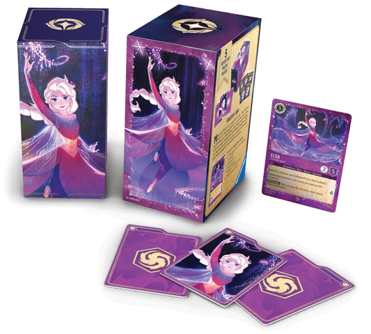 Ravensburger Disney Lorcana TCG: Elsa Gift Box – 5 Booster Packs, The Fifth Spirit Promo Card & Storage Box for 252 Cards | Trading Card Game & Disney Collectible | Ages 8+