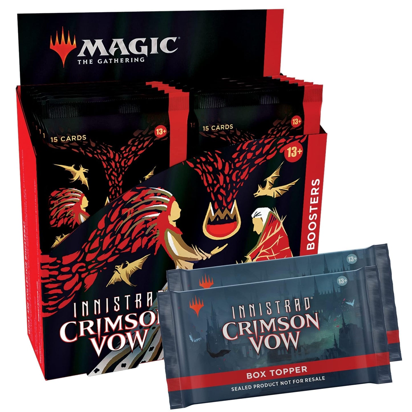 Magic: The Gathering Innistrad: Crimson Vow Collector Booster Box | 12 Packs + 2 Dracula Box Toppers (182 Magic Cards)
