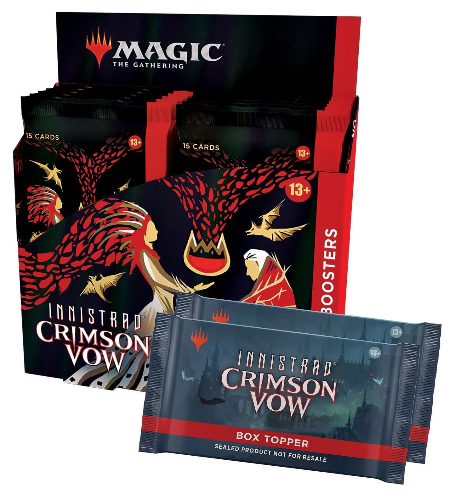 Magic: The Gathering Innistrad: Crimson Vow Collector Booster Box | 12 Packs + 2 Dracula Box Toppers (182 Magic Cards)